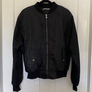 LF CARMAR - Nylon/Mesh Black Bomber Jacket, Large